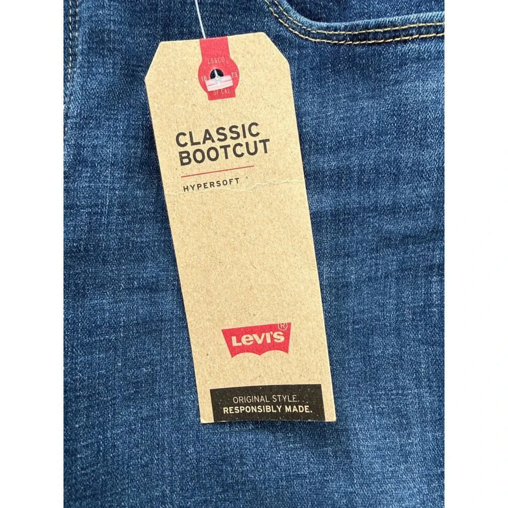 Levis Classic Bootcut Jeans Womens 12 Medium W31 L32 Hypersoft Blue Mid Rise NEW
